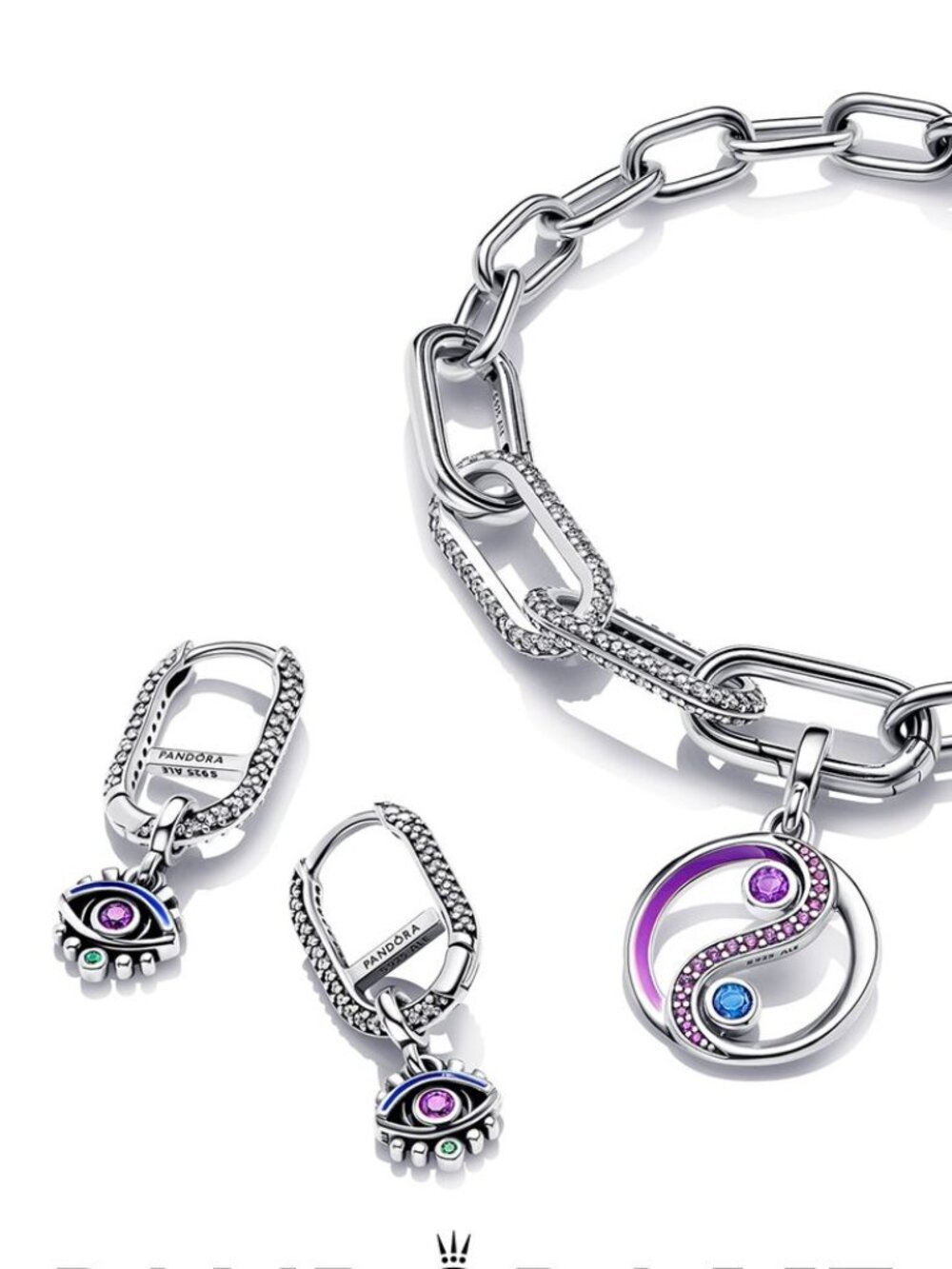 PANDORA Oval link Pandora Bracelet Silver Gold Rose